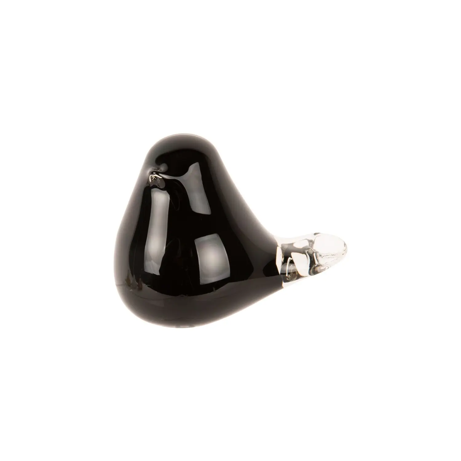 Present Time Noir Figurine Gros Oiseau En Verre Medium