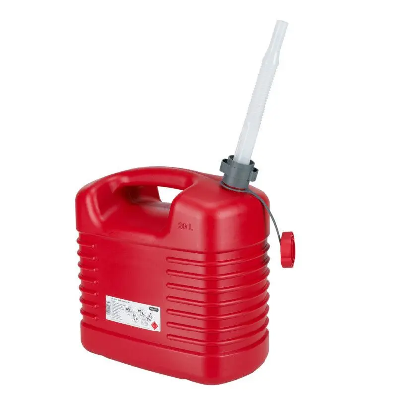 Jerrycan Benzin- und Treibstoffkanister aus Polyethylen mit zwei Kammern und flexibler Tülle Pressol