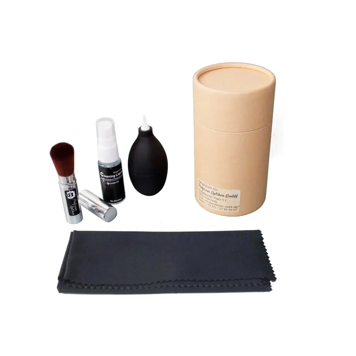 Kit de limpieza para lentes y ópticas Professor Optiken