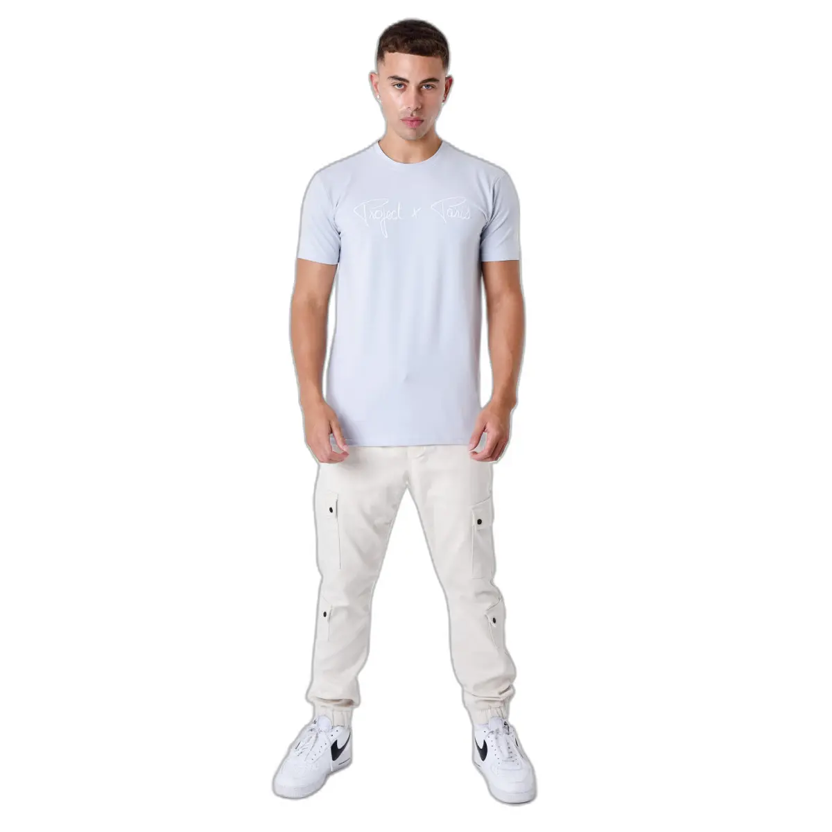 Maglietta basic con logo ricamato Project X Paris