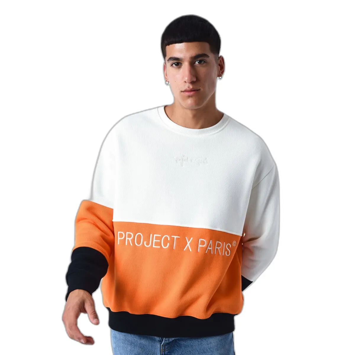 Felpa girocollo in maglia Project X Paris Colorblock