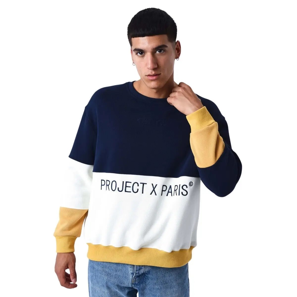 Felpa girocollo in maglia Project X Paris Colorblock