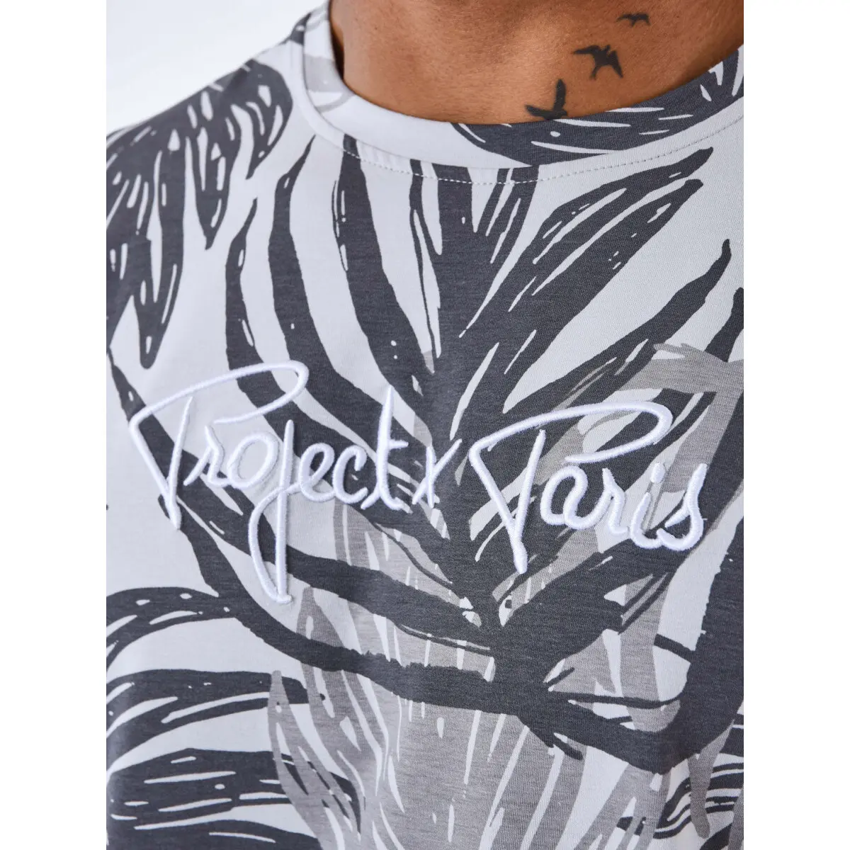 T-shirt con foglie di palma all over Project X Paris
