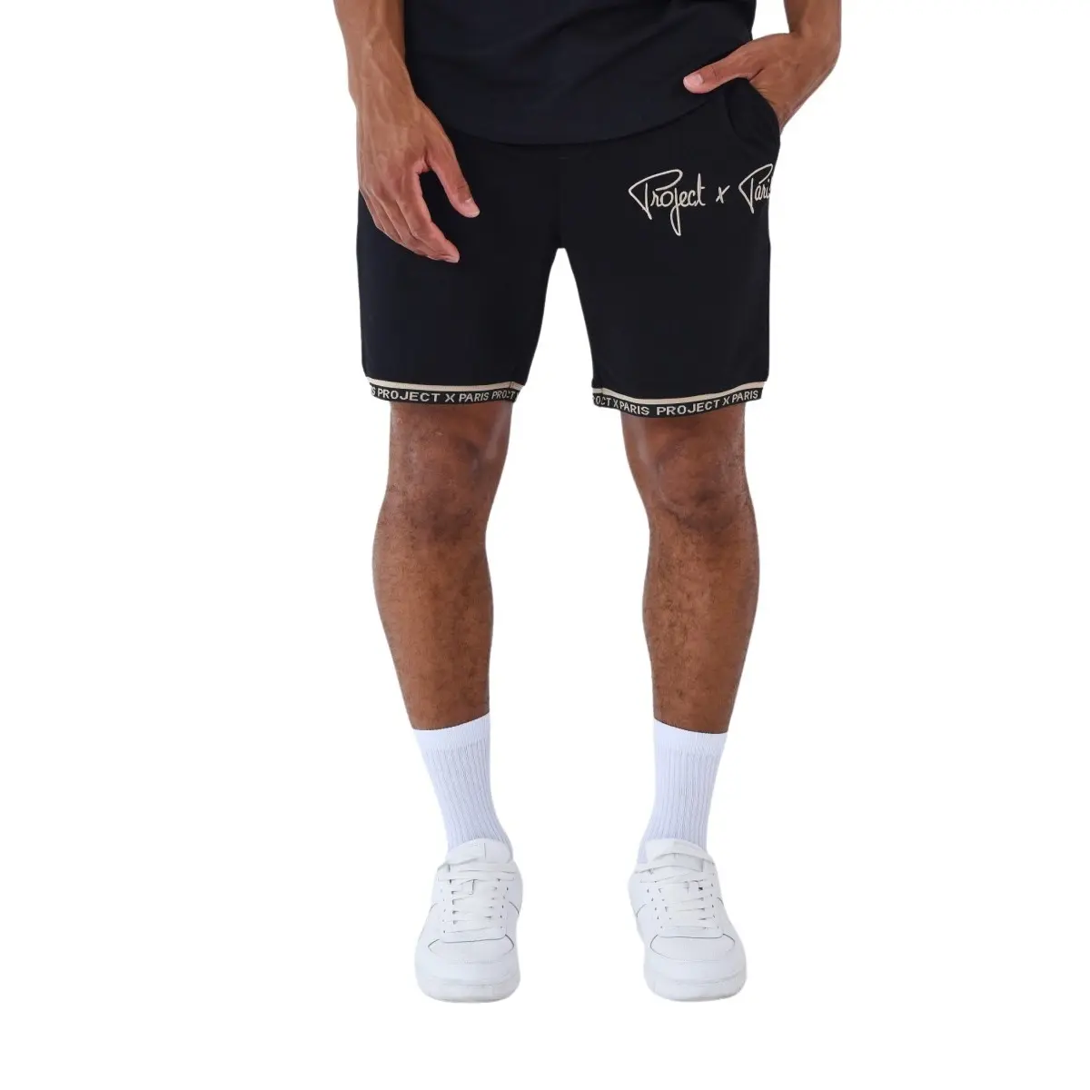 Korte broek met geborduurd logo Project X Paris