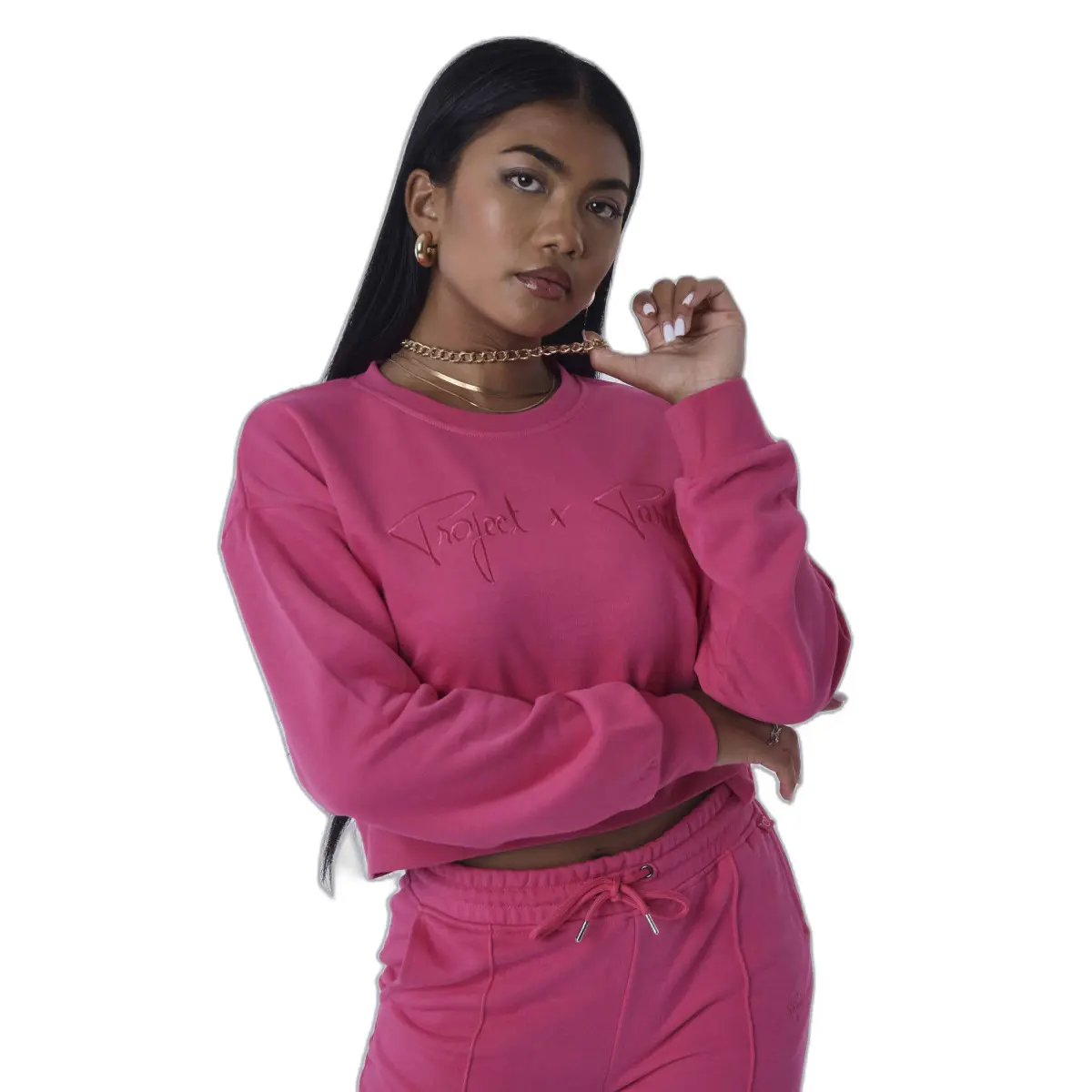 Sweatshirt court grote vrouw Project X Paris Basic