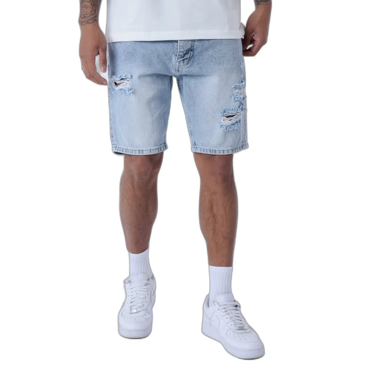 Pantaloncini jeans effetto strappato Project X Paris