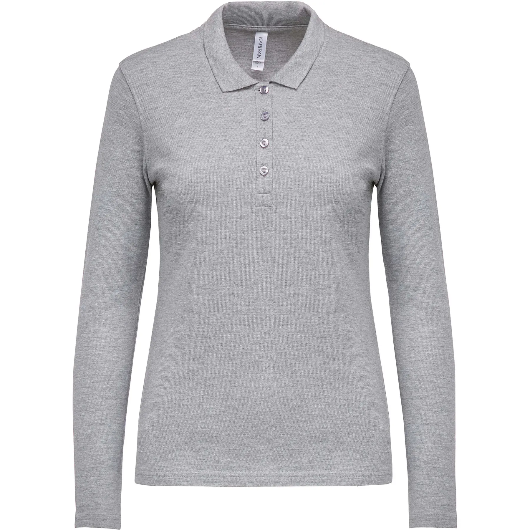 Damen Poloshirt mit langen Ärmeln Kariban Piqué