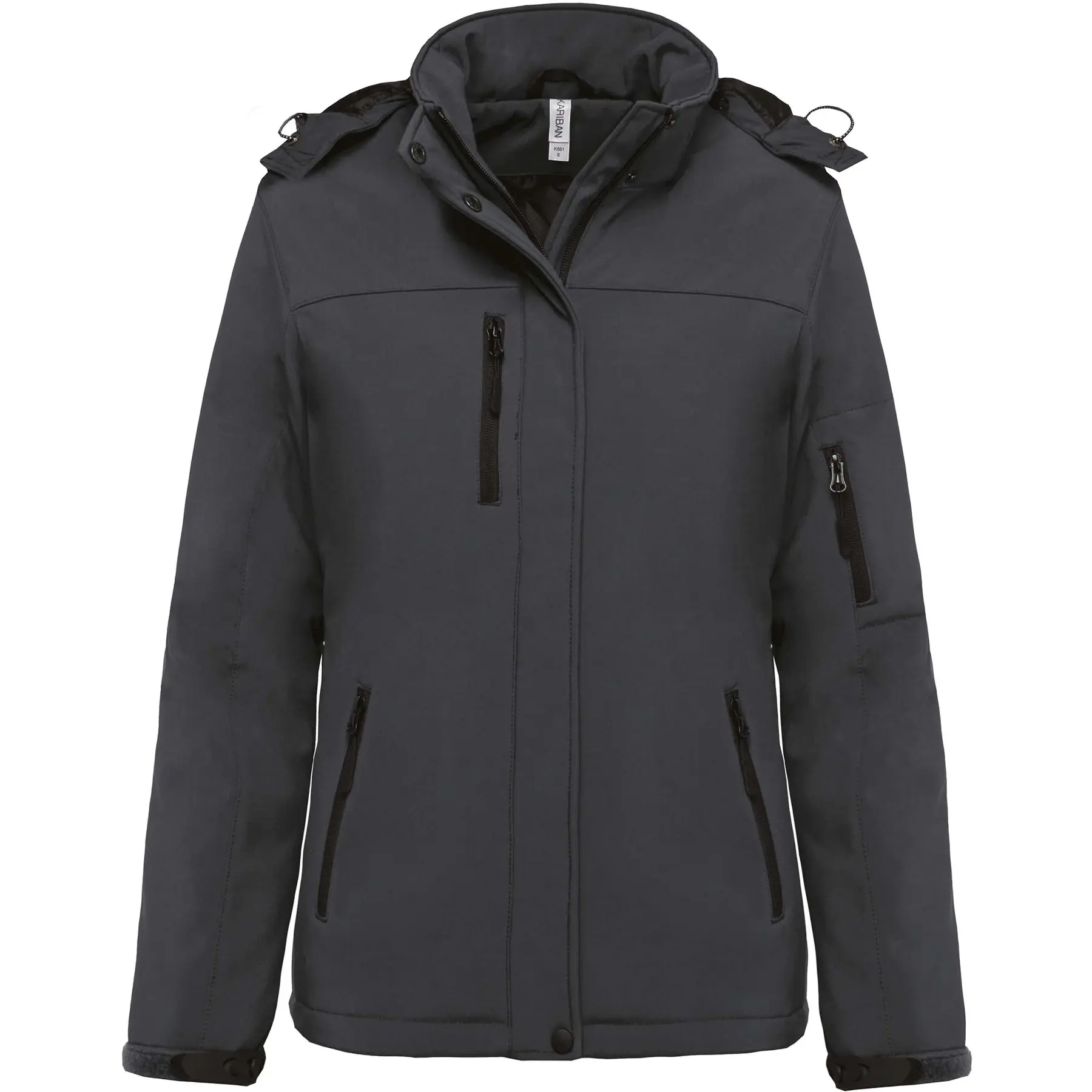 Parka Damen Kariban Softshell doublée capuche