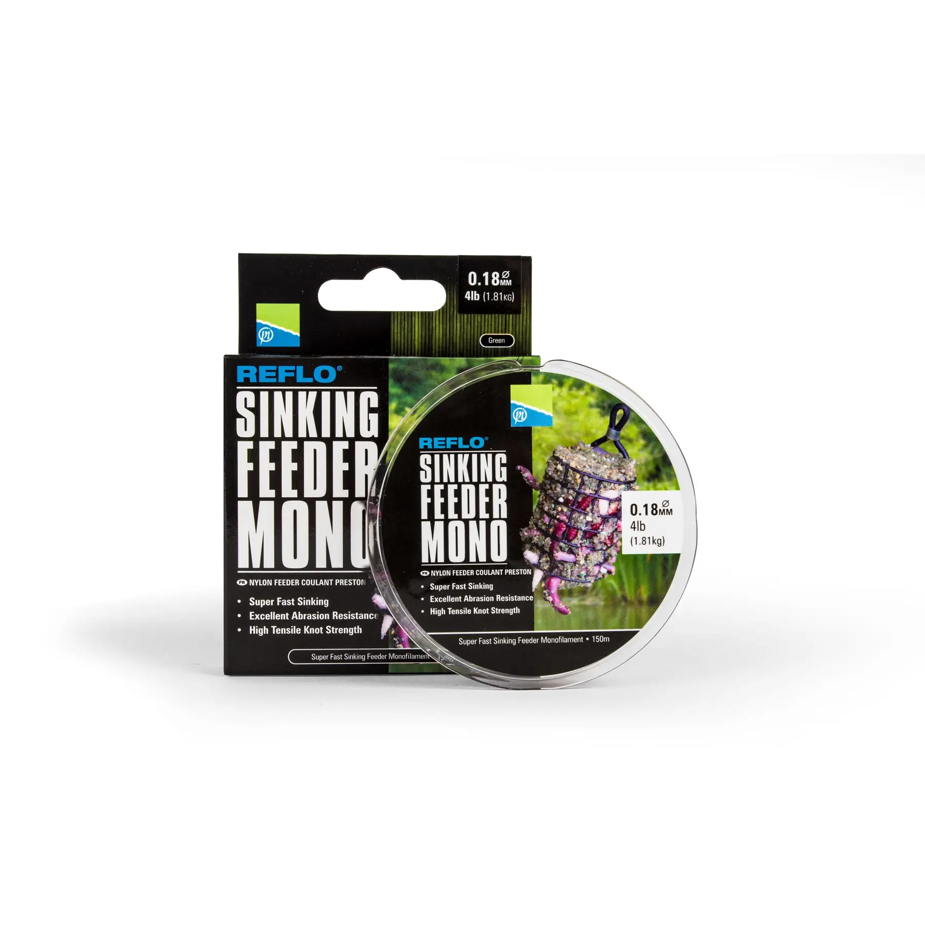 Nylon Feeder Preston 0.16 Reflo Sinking Mono 150M Spool 3lb
