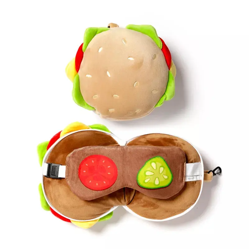 Plüsch-Reisekissen 2-in-1 - Hamburger Puckator Relaxeazzz Fast Food