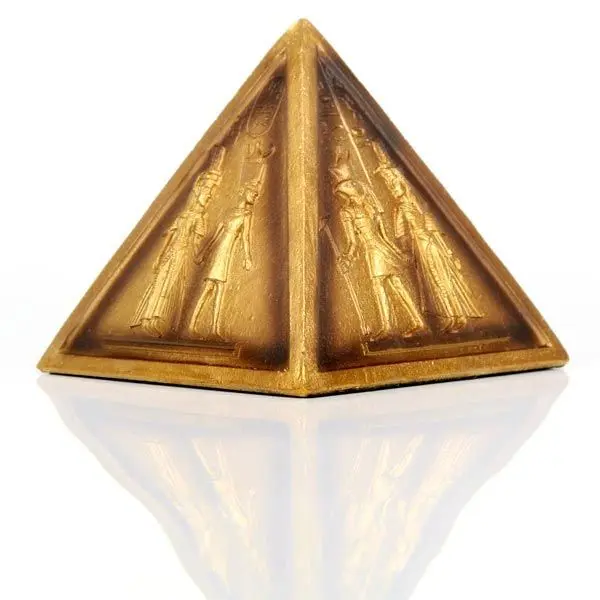 Oggetto decorativo geroglifico piramide d'oro Puckator