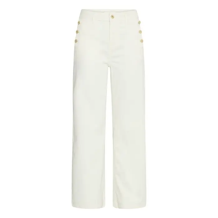 Pulz Jeans Women's White High-Waisted Wide-Leg Jeans For Maeve