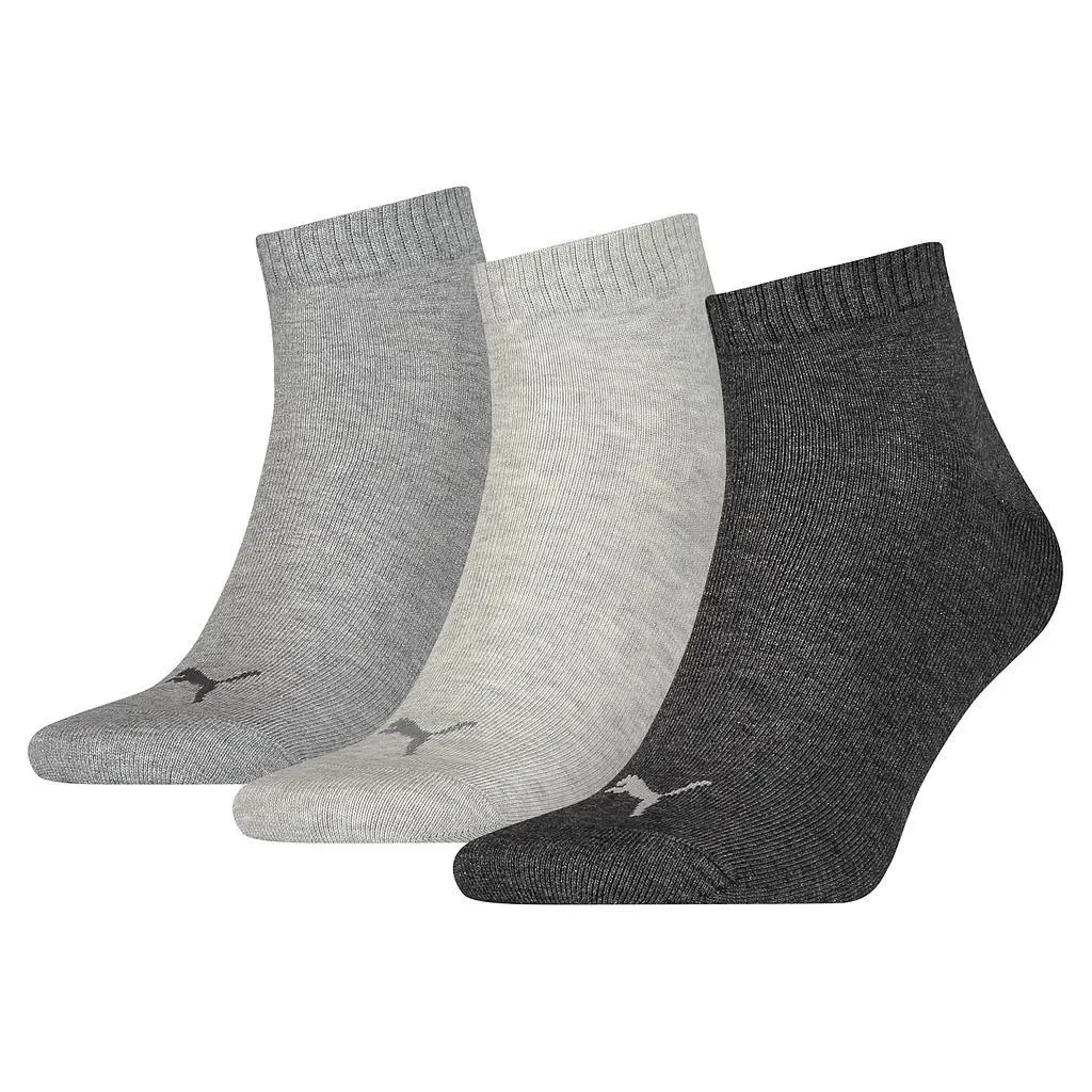 PUMA Unisex Adults Quarter Plain Socks 3 Pack - Image 3