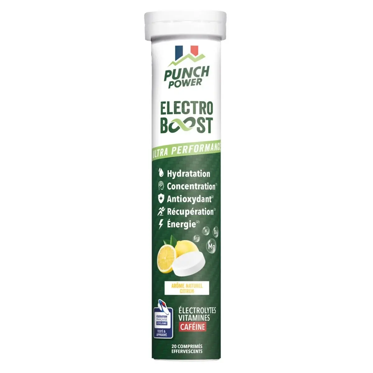 Elektrolyte Punch Power Electroboost Citron Caféine (x20)