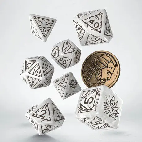 Set aus 7 Würfeln Q WORKSHOP The Witcher Geralt The White Wolf