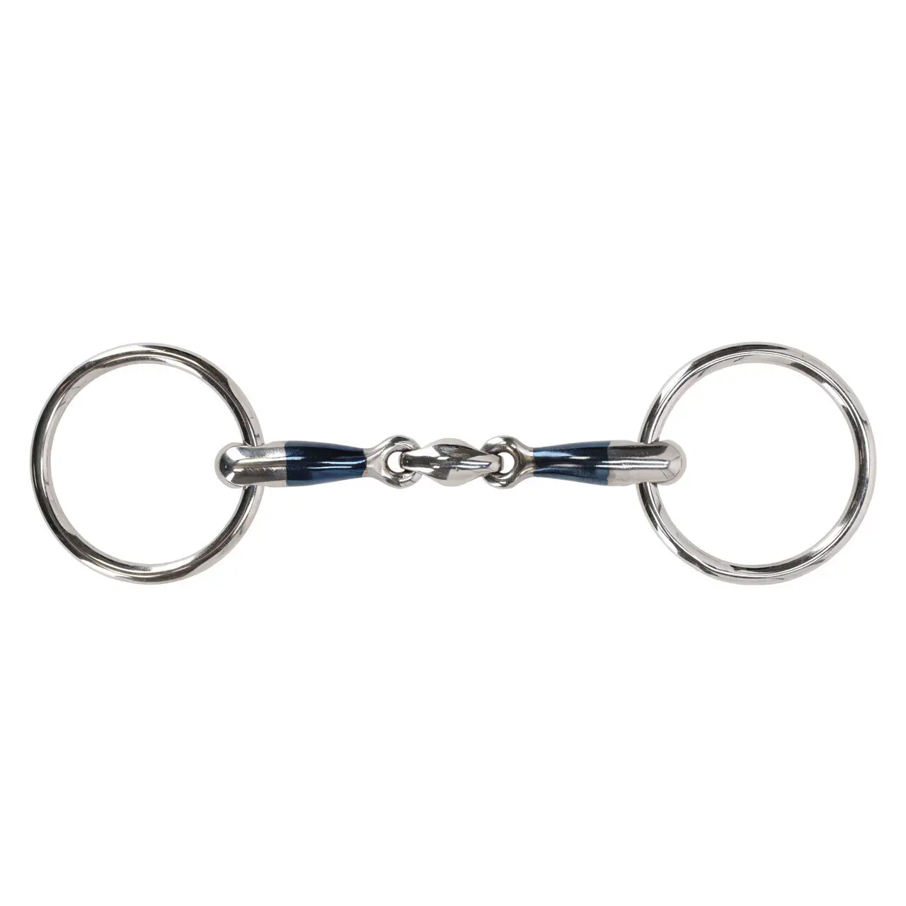 Mundstück mit 2 Ringen für anatomische Doppelbrüche für Pferde QHP