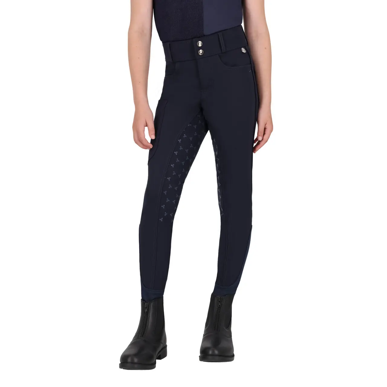 Pantaloni da equitazione full grip per bambina QHP Aubree