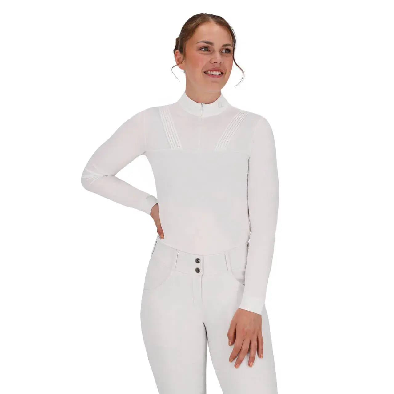 Camicia da concorso equestre a maniche lunghe da donna QHP Vaila