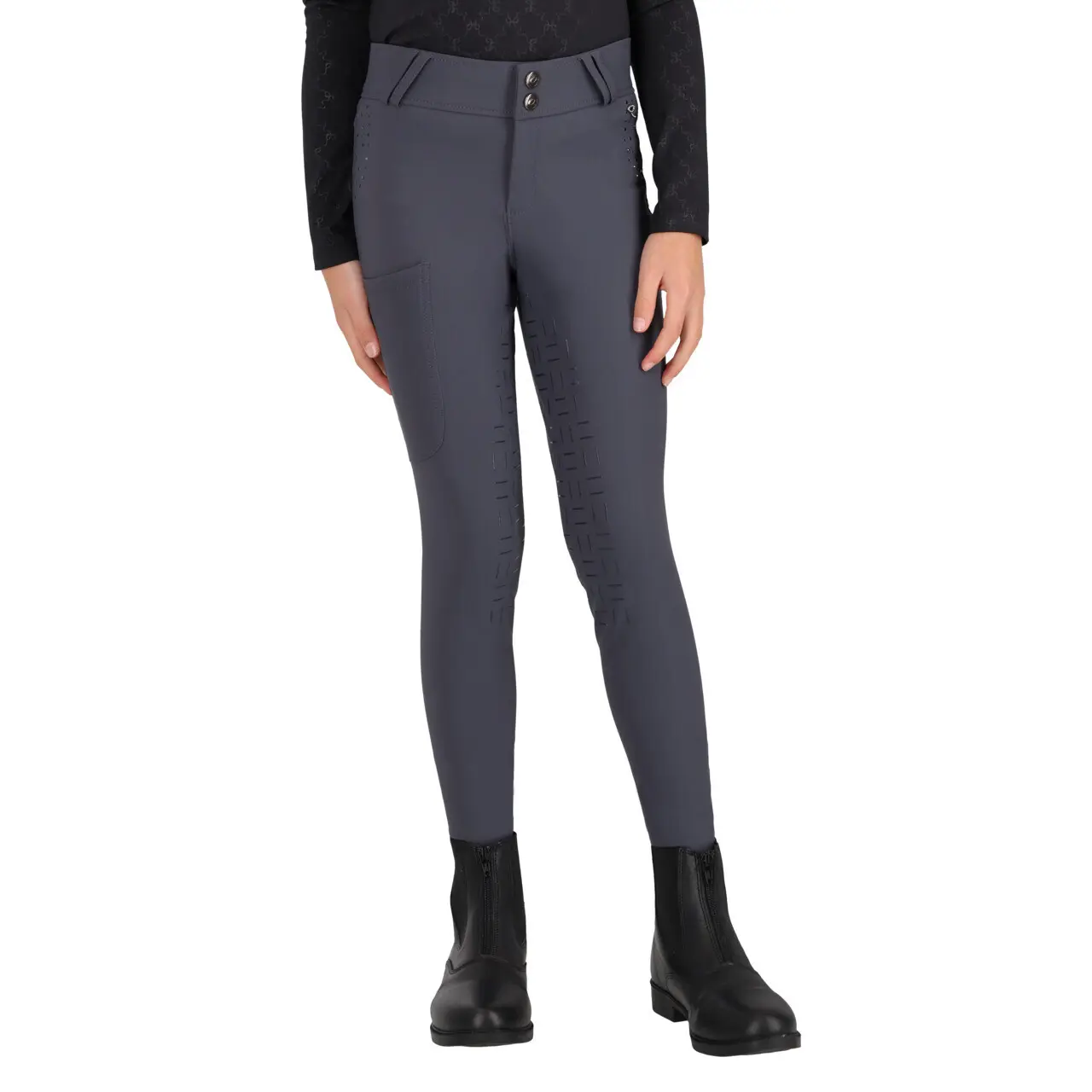 Pantaloni da equitazione full grip per bambina QHP Livora