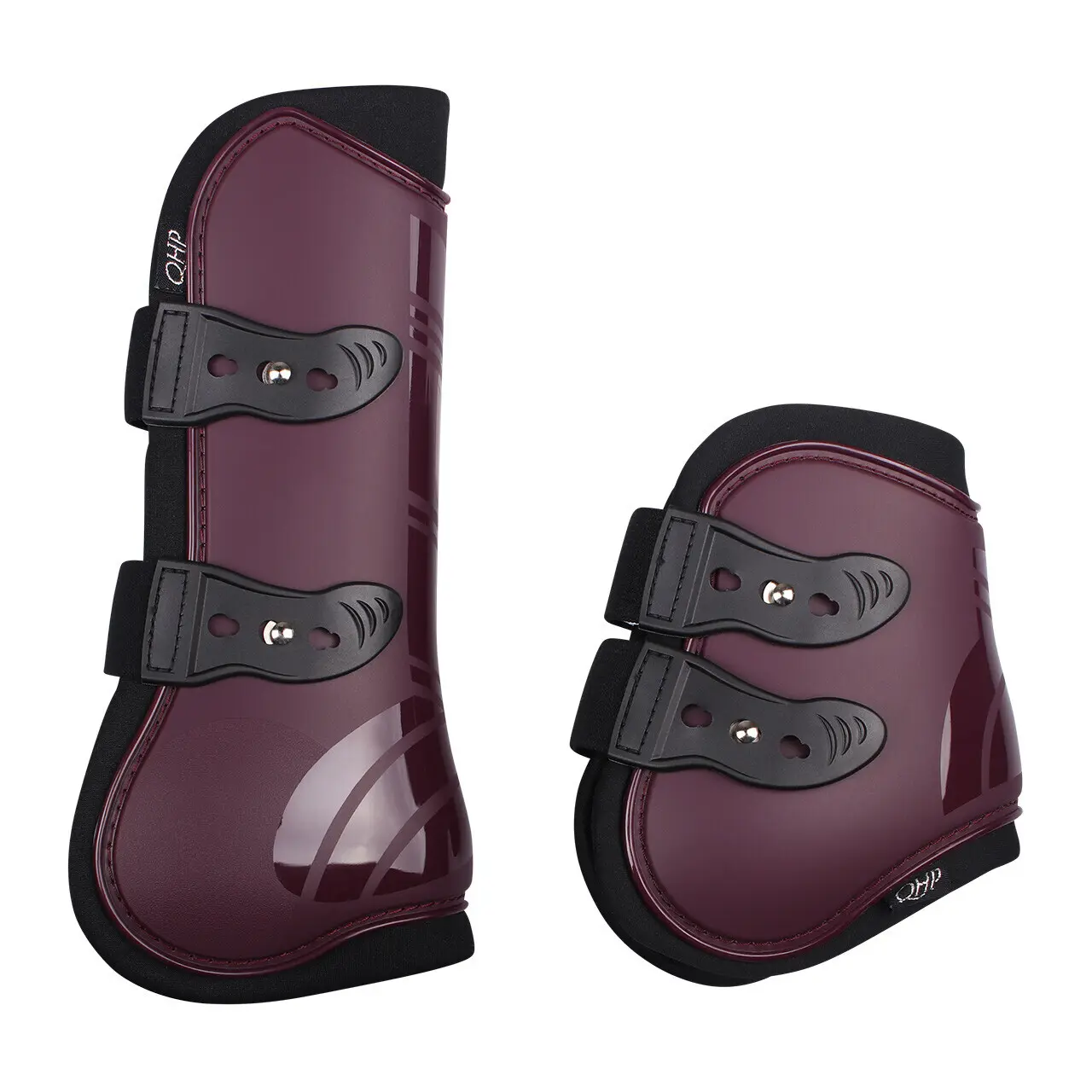 Front horse gaiter and open fetlock guard set QHP