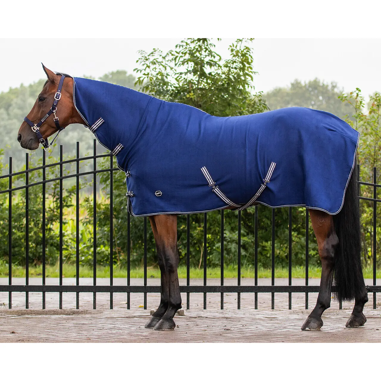 Fleece-Decke mit Nackenabdeckung und Gurten Q-essentials Basic