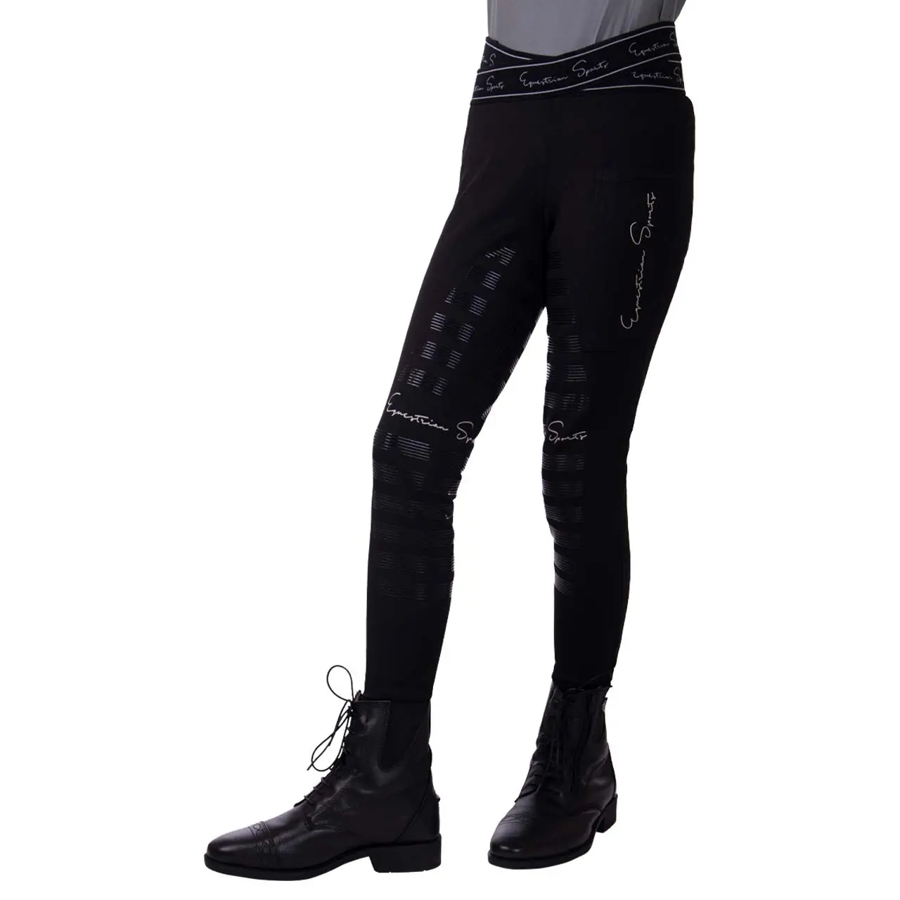 Legging ragazza con presa per le gambe a cavallo QHP Karley