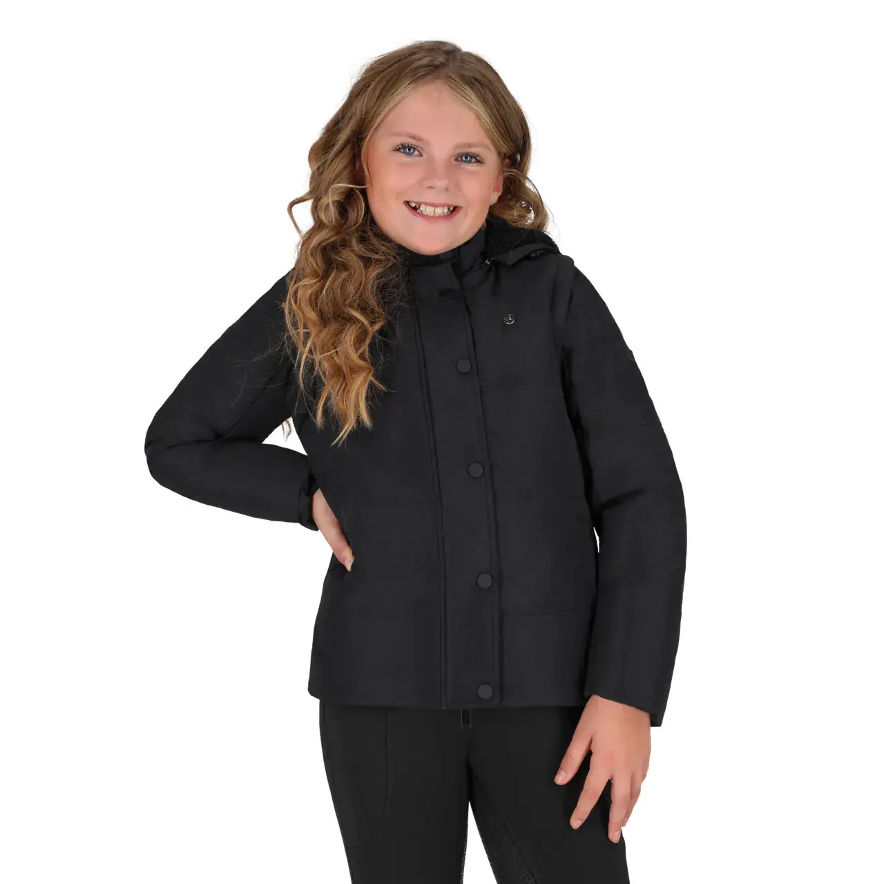 Giacca invernale con maniche rimovibili equitazione ragazza QHP Rayah
