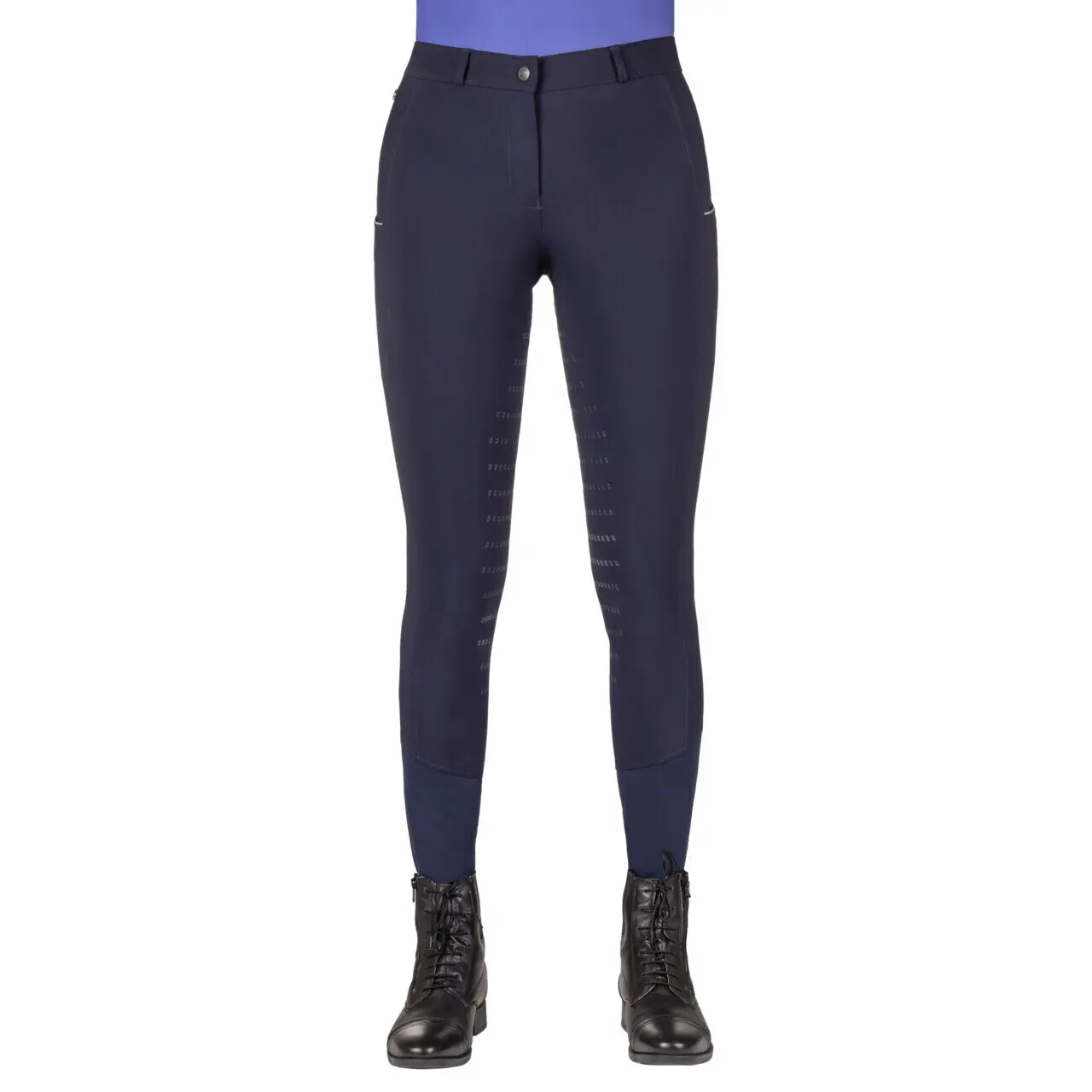 Pantaloni da equitazione con grip donna QHP Nyomi