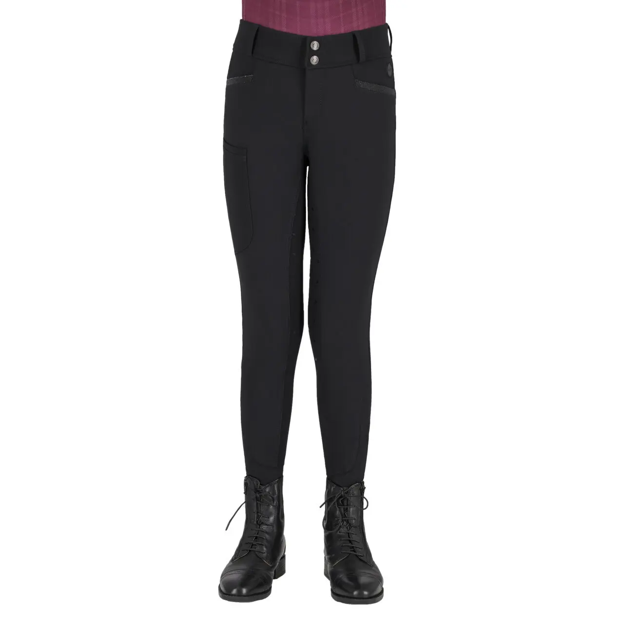 Pantaloni da equitazione full grip per bambina QHP Zahra