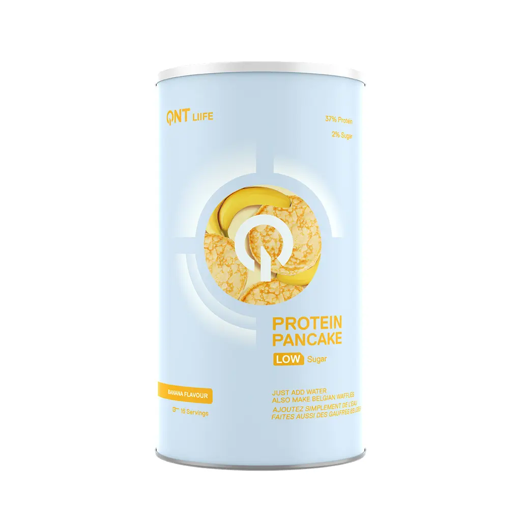 Qnt Unisex Weiß Eiweißernährung Mit Reduziertem Zucker Bananengeschmack Protein Pancake