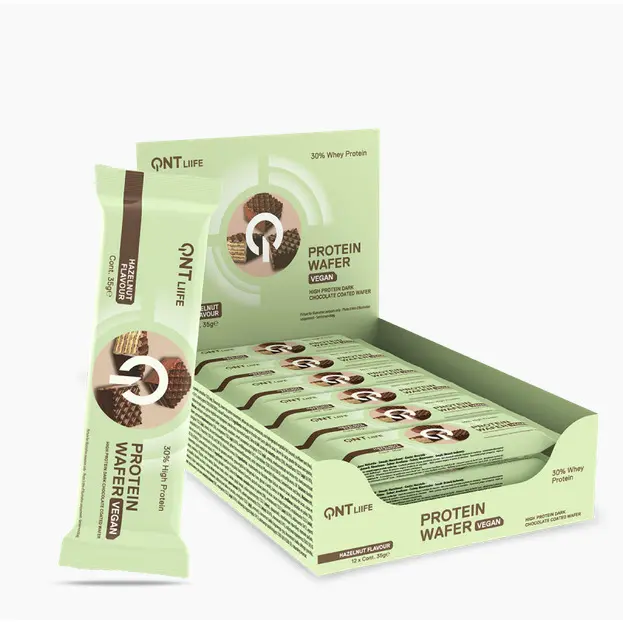 Eiwitrijke hazelnoot QNT Vegan Wafer Bar
