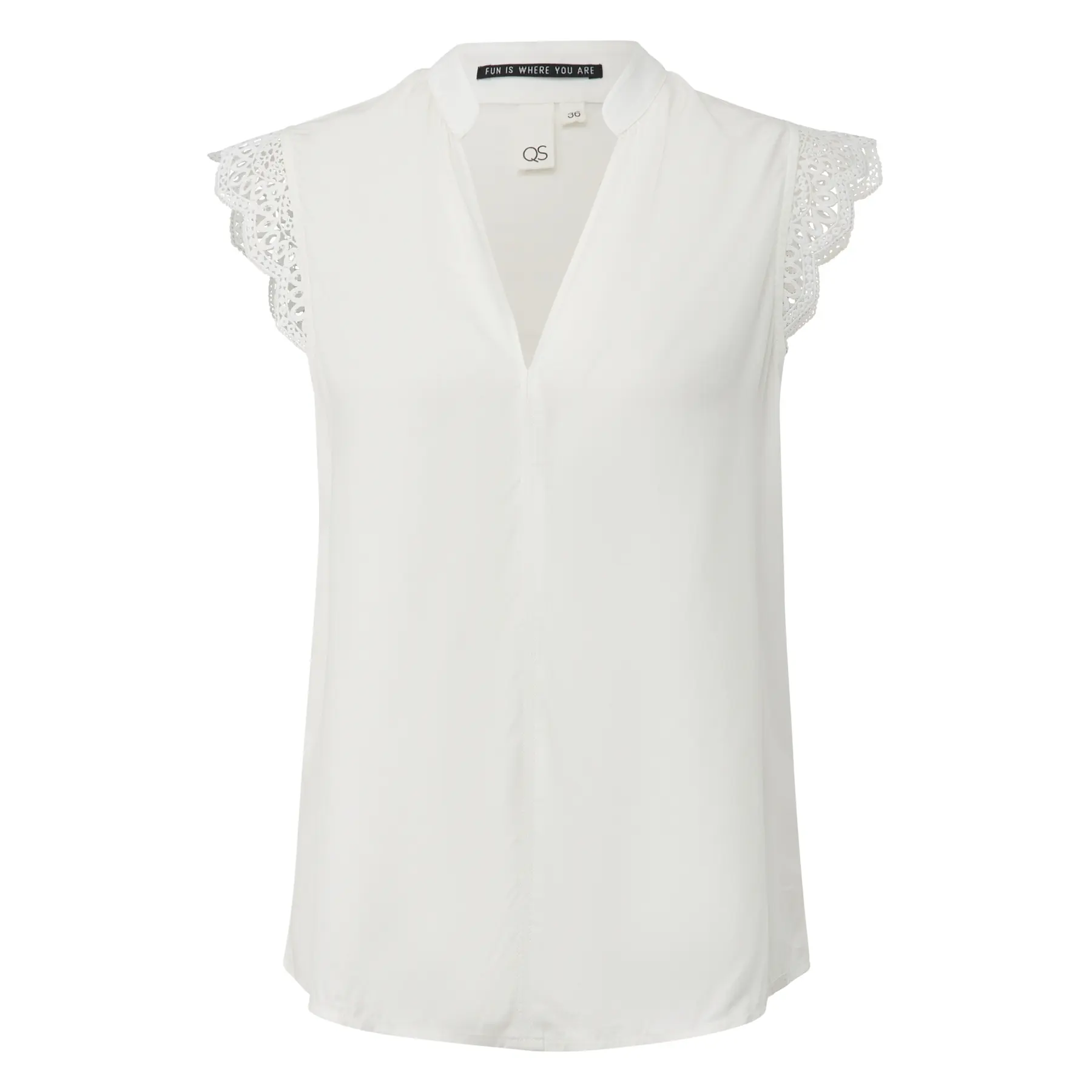 Blusa con merletto alle maniche donna QS