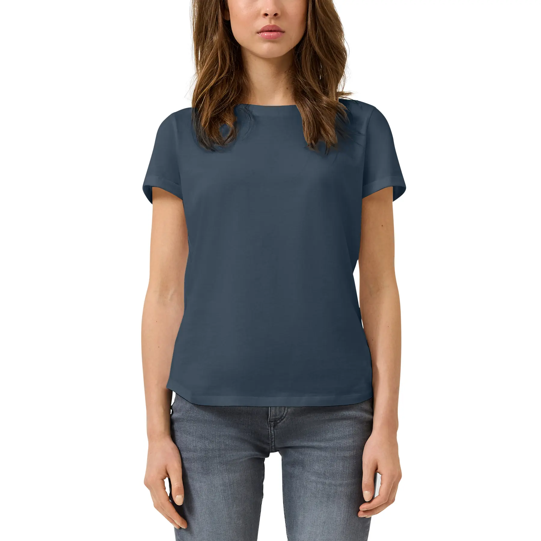 T-shirt in cotone a maniche corte donna QS