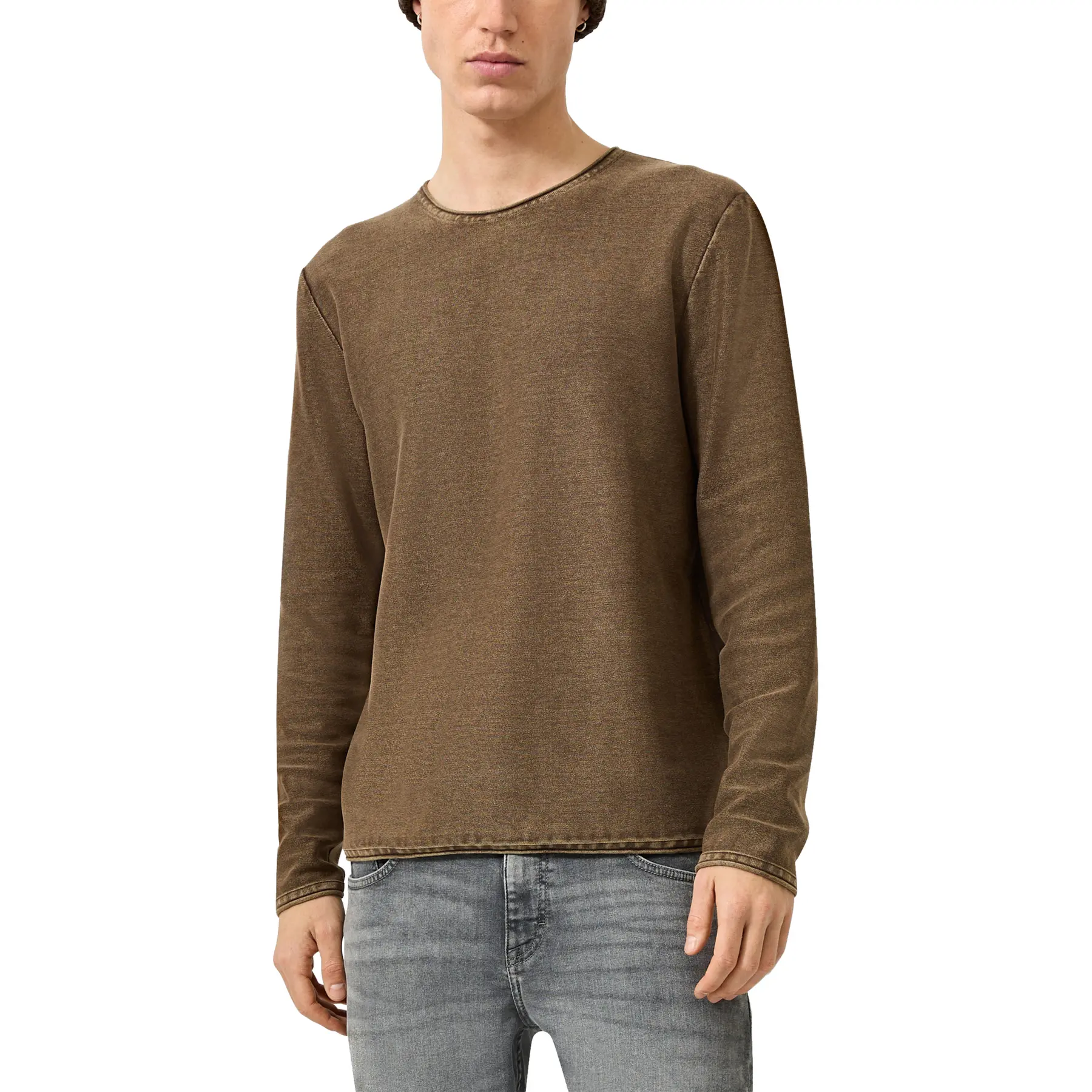 Pull in maglia lavata con bordo arrotolato QS