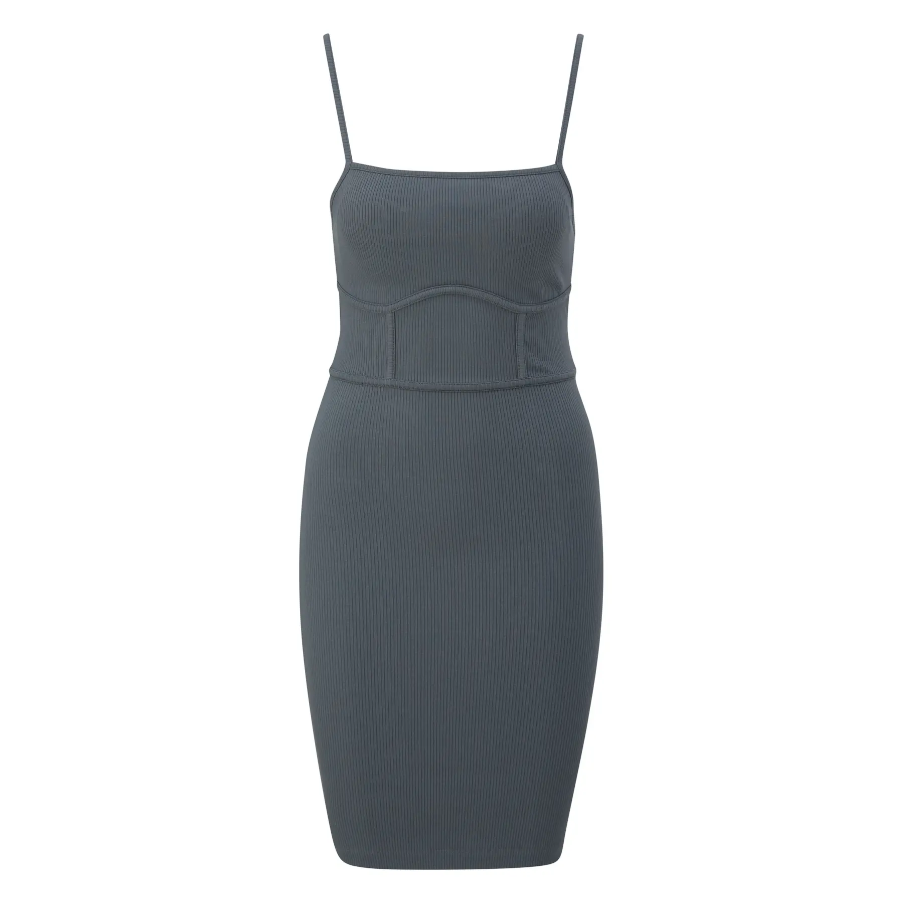 QS - female - Elastische jurk met spaghettibandjes en naaddetails | QS x Vanessa Mai