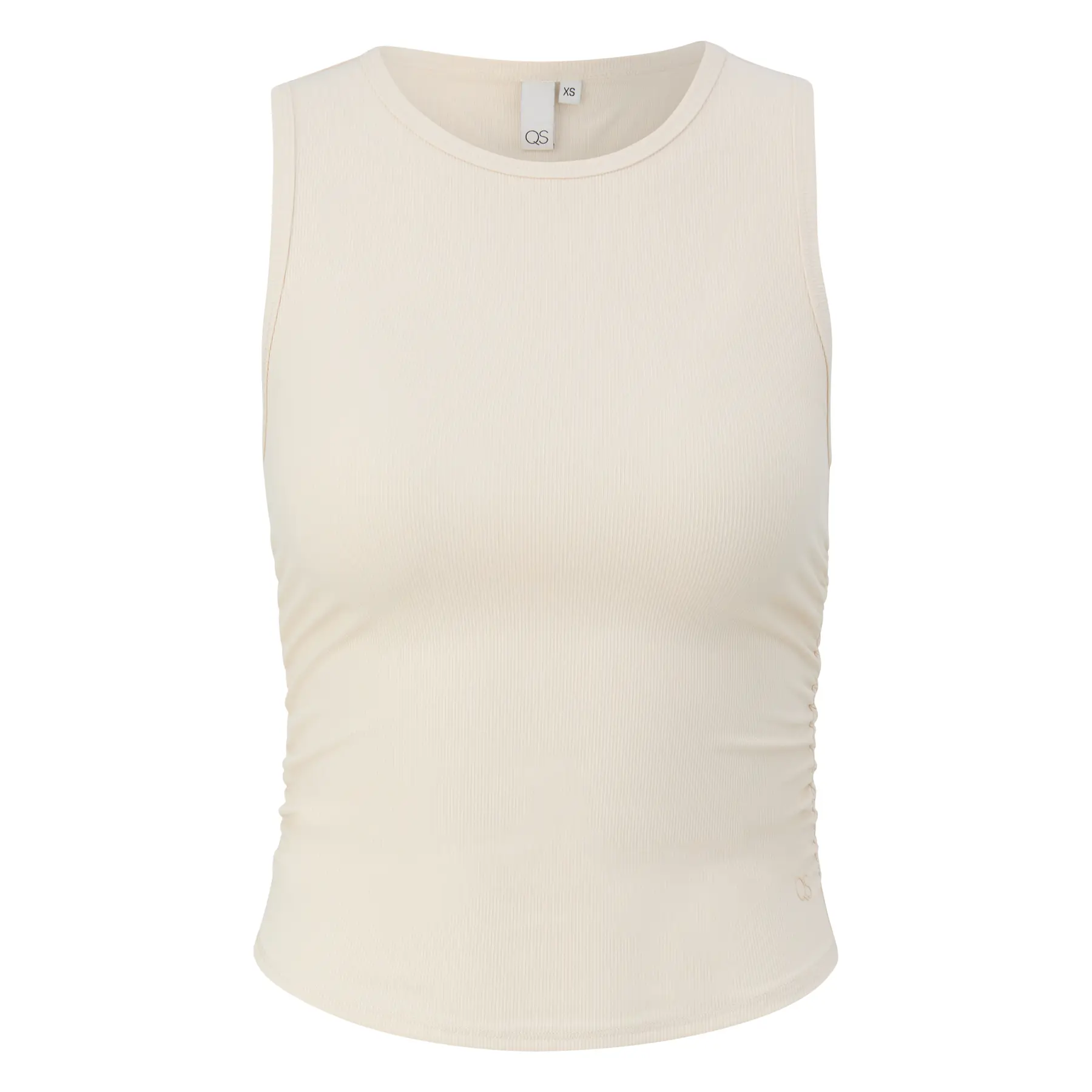 T-shirt a coste con ruches laterali donna QS