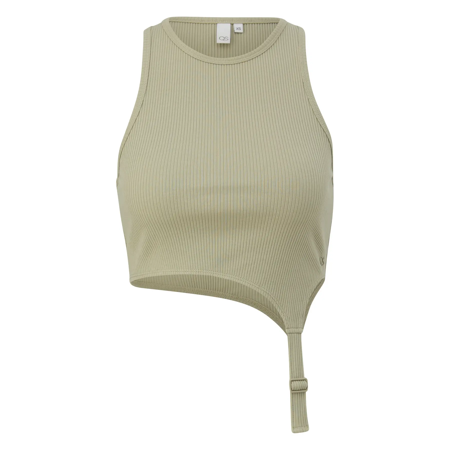 T-shirt a coste con dettaglio anello donna QS