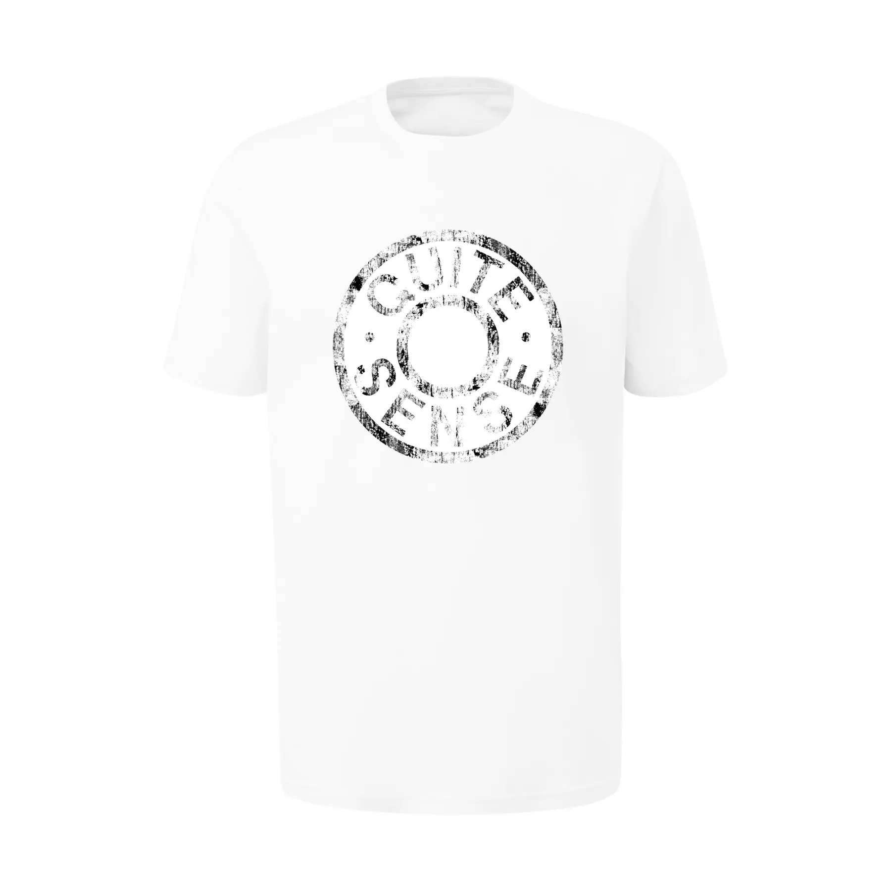 T-Shirt Basic mit Rundhalsausschnitt und bedrucktem Logo QS