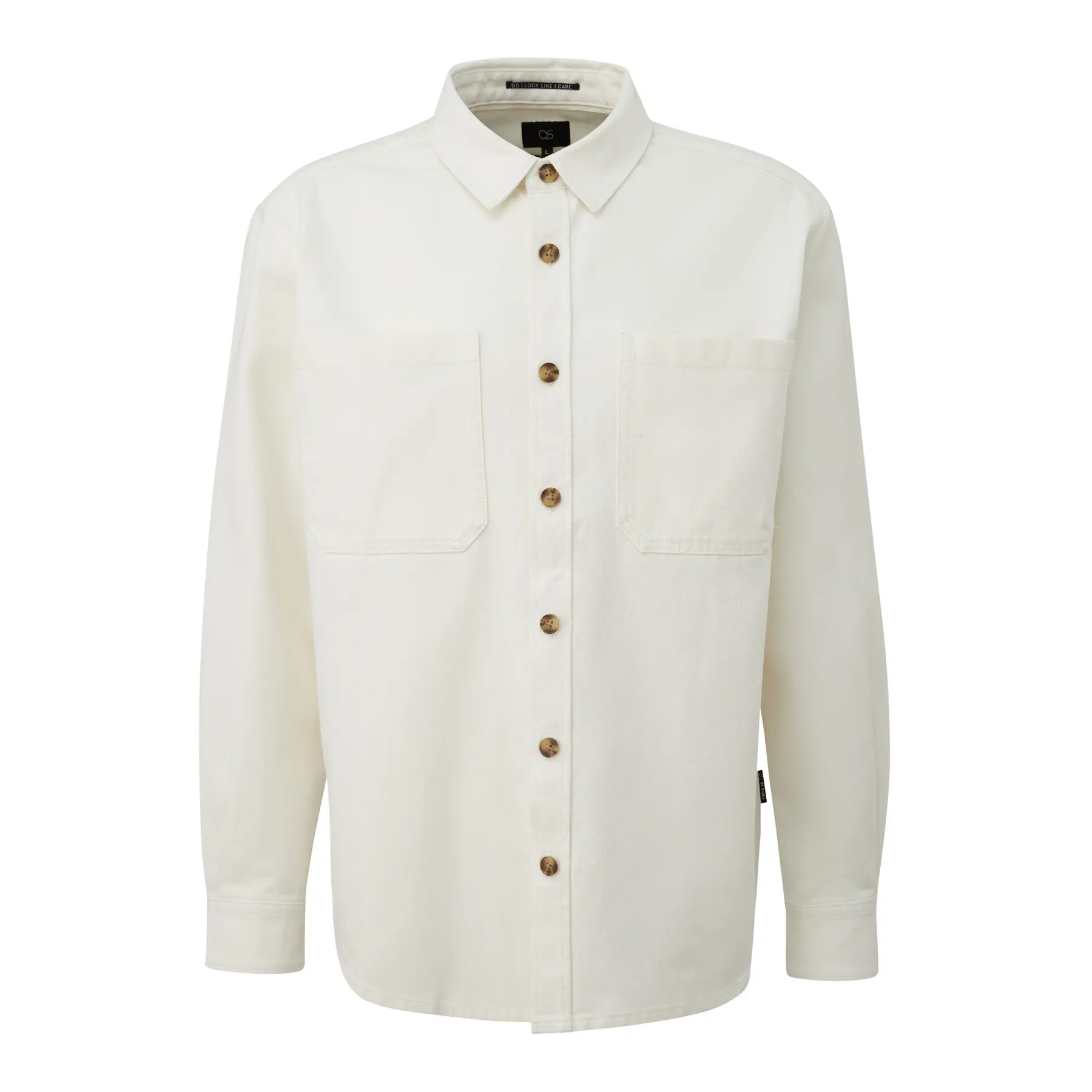 Camicia sovrapposta in twill di cotone con tasche applicate QS