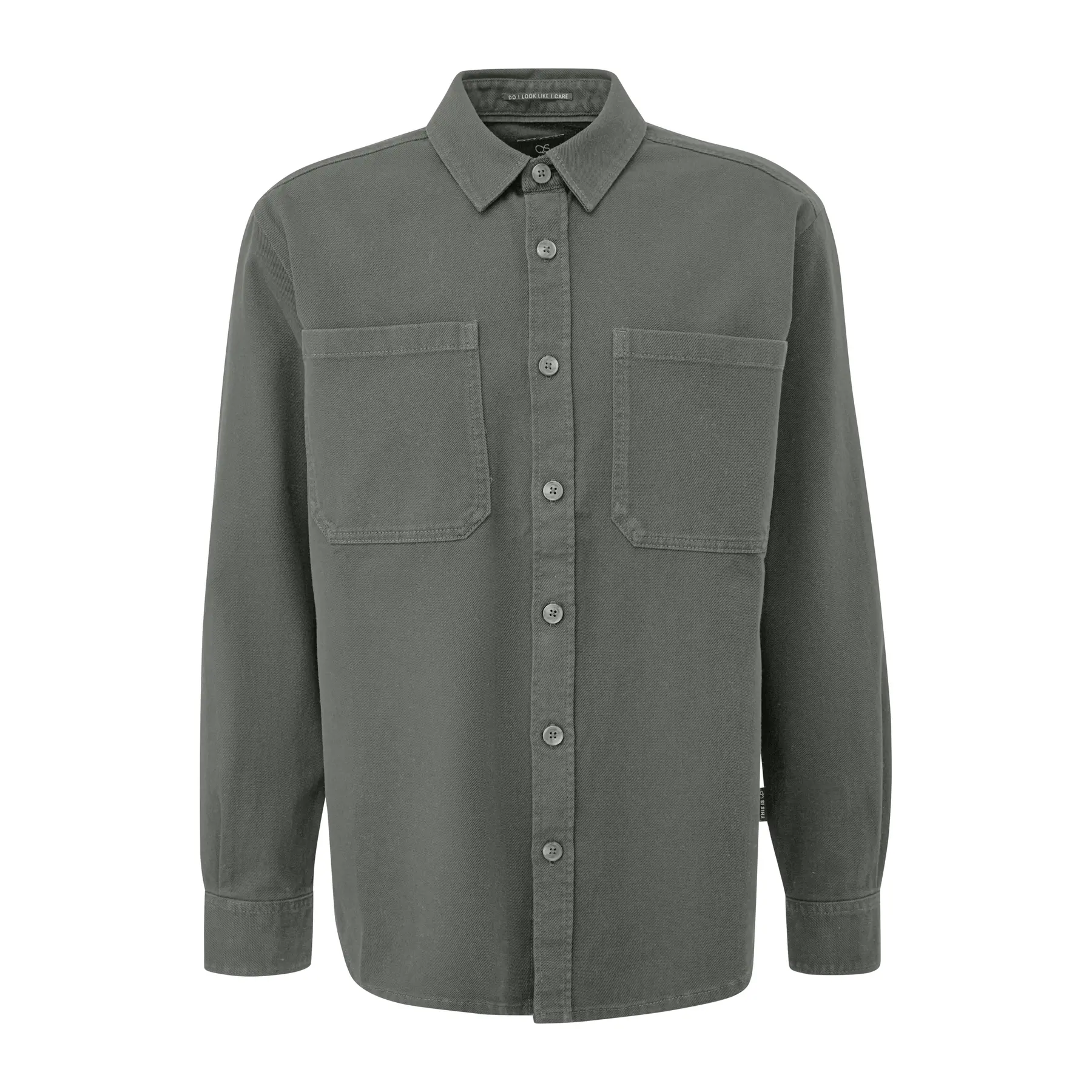 Camicia sovrapposta in twill di cotone con tasche applicate QS