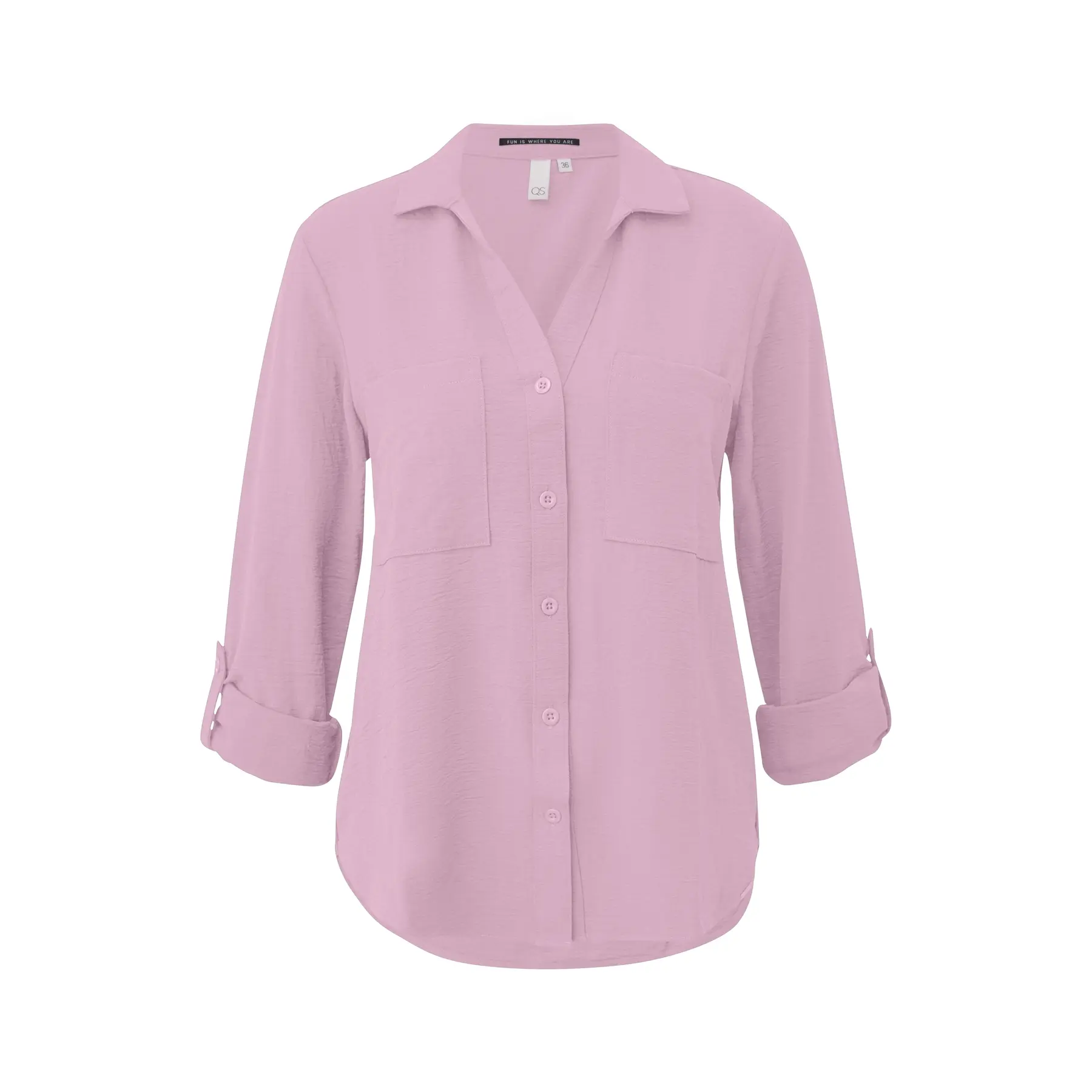 Blusa leggermente texturizzata con maniche arrotolabili donna