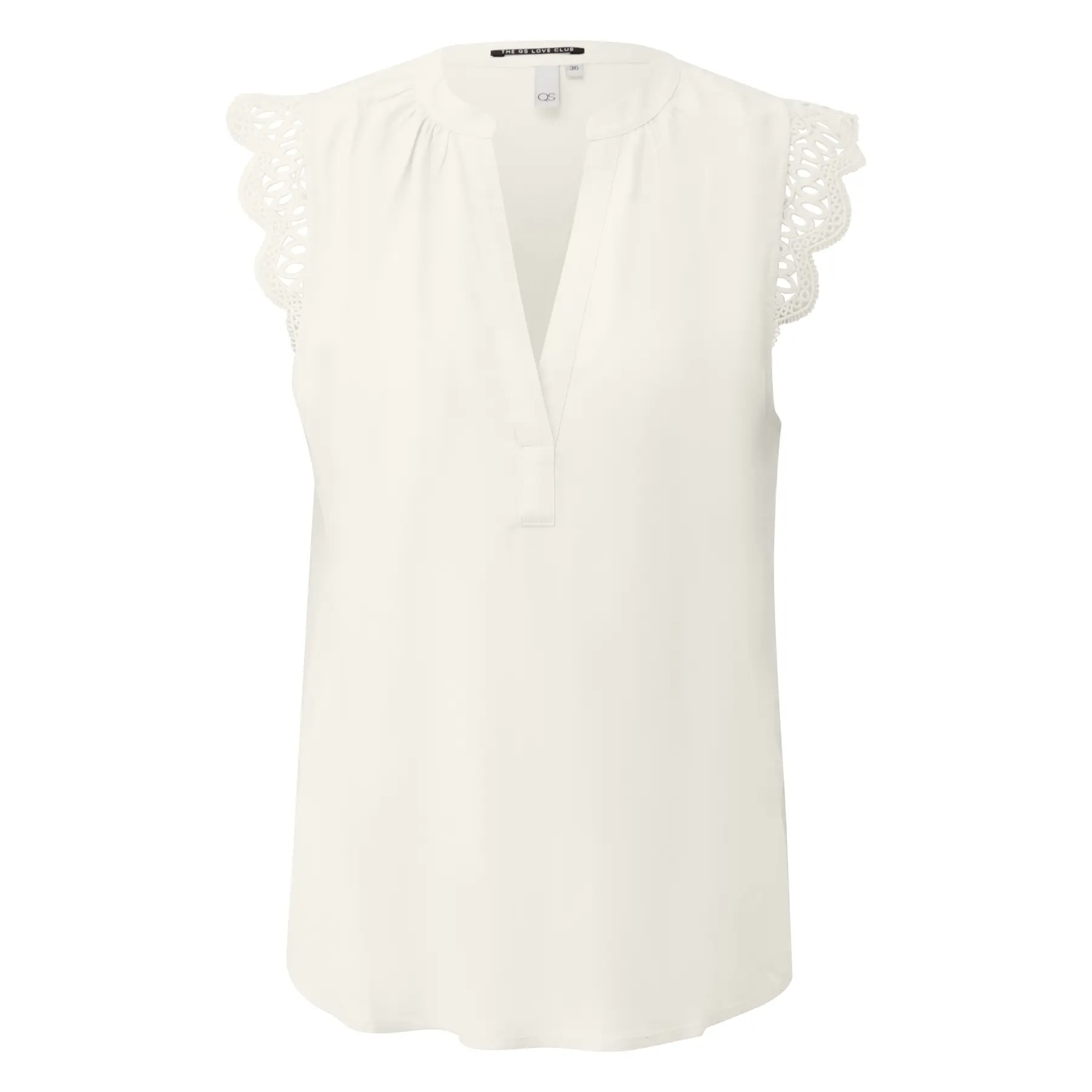 Blusa senza maniche in viscosa con pizzo alle braccia donna