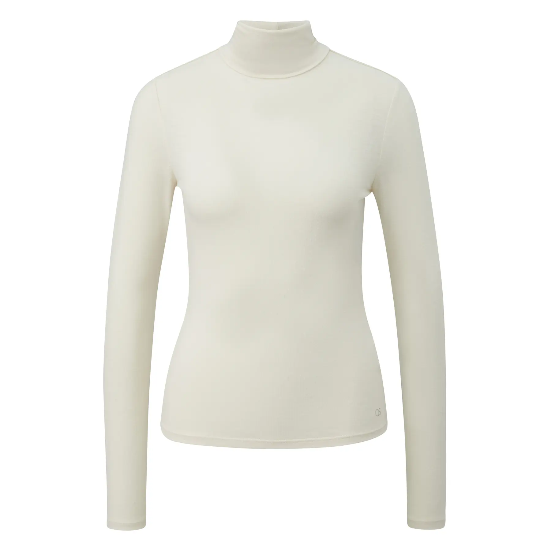 T-shirt sottile in viscosa misto con colletto alto donna QS