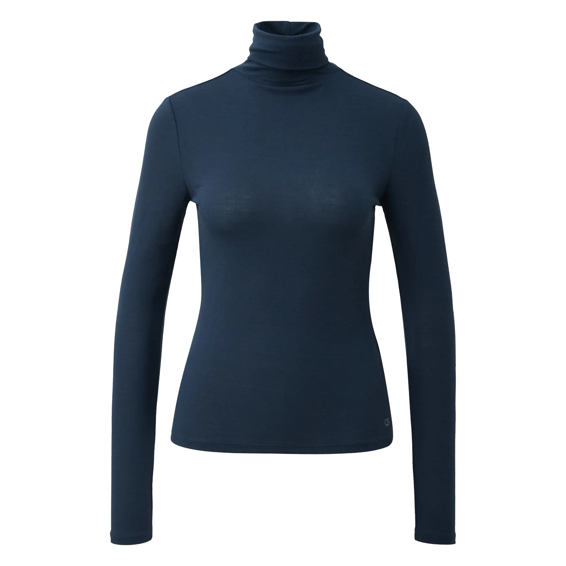 T-shirt sottile in viscosa misto con colletto alto donna QS