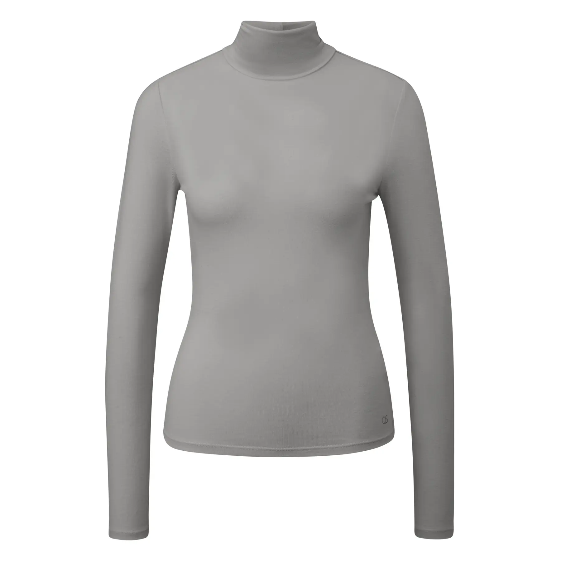 T-shirt sottile in viscosa misto con colletto alto donna QS