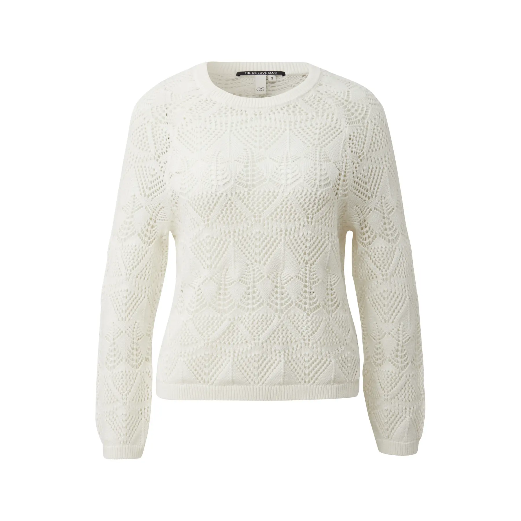 Pull in cotone a motivo traforato donna QS