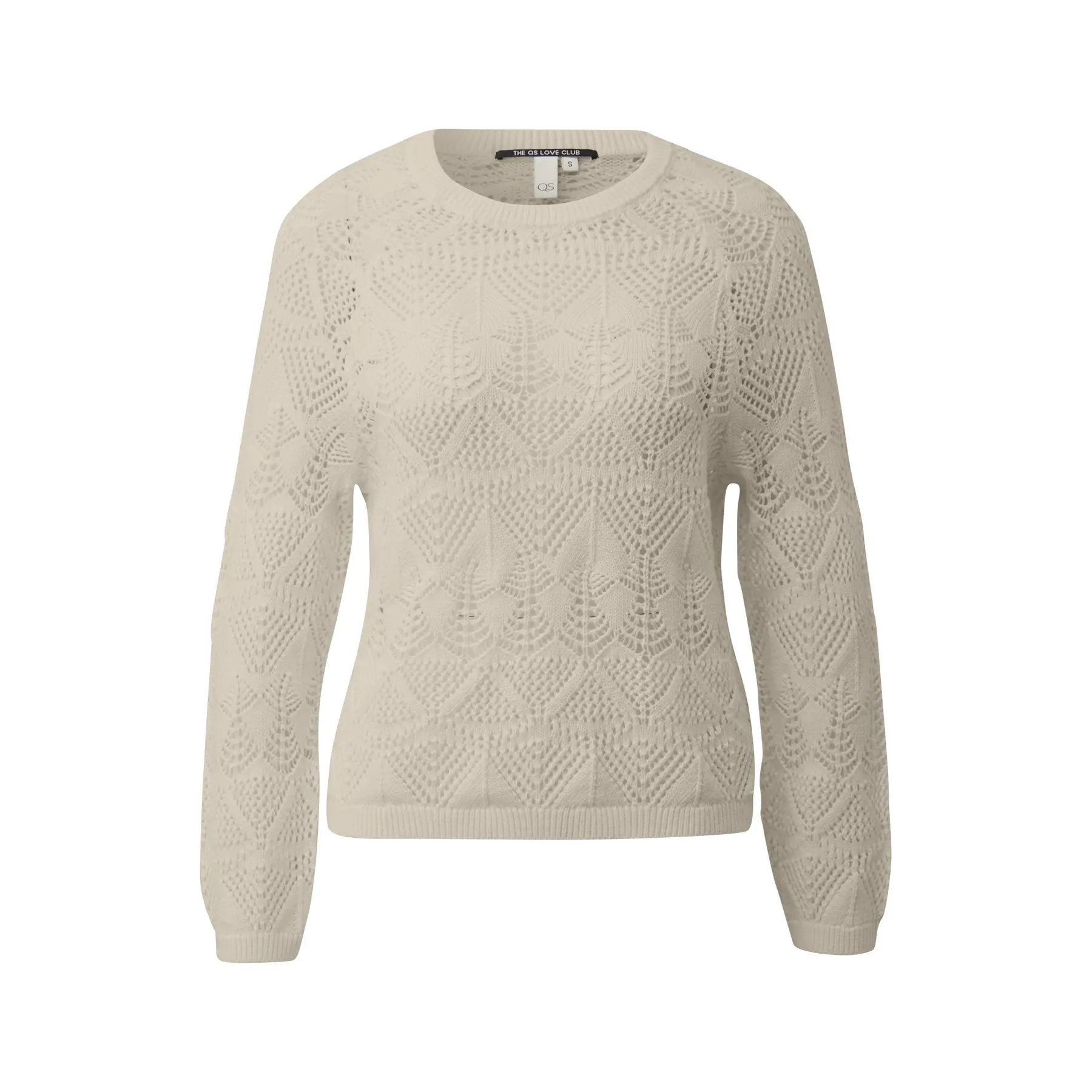 Pull in cotone a motivo traforato donna QS