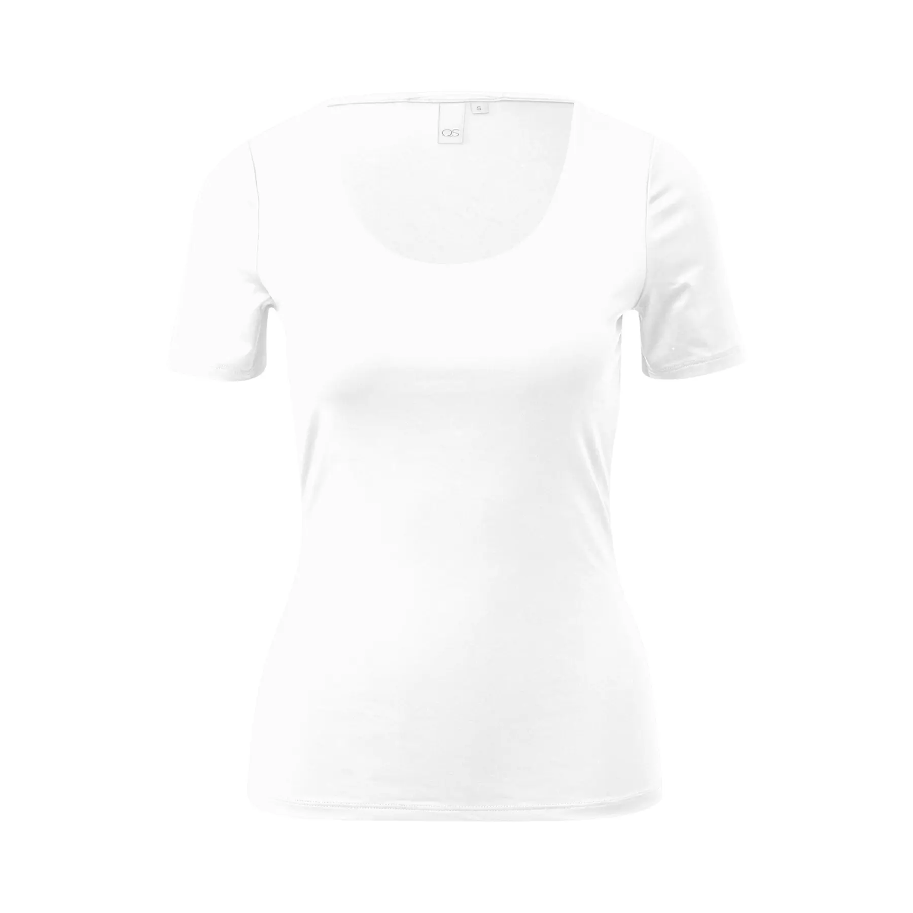 T-shirt Slim Fit a maniche corte e ampia scollatura rotonda donna QS