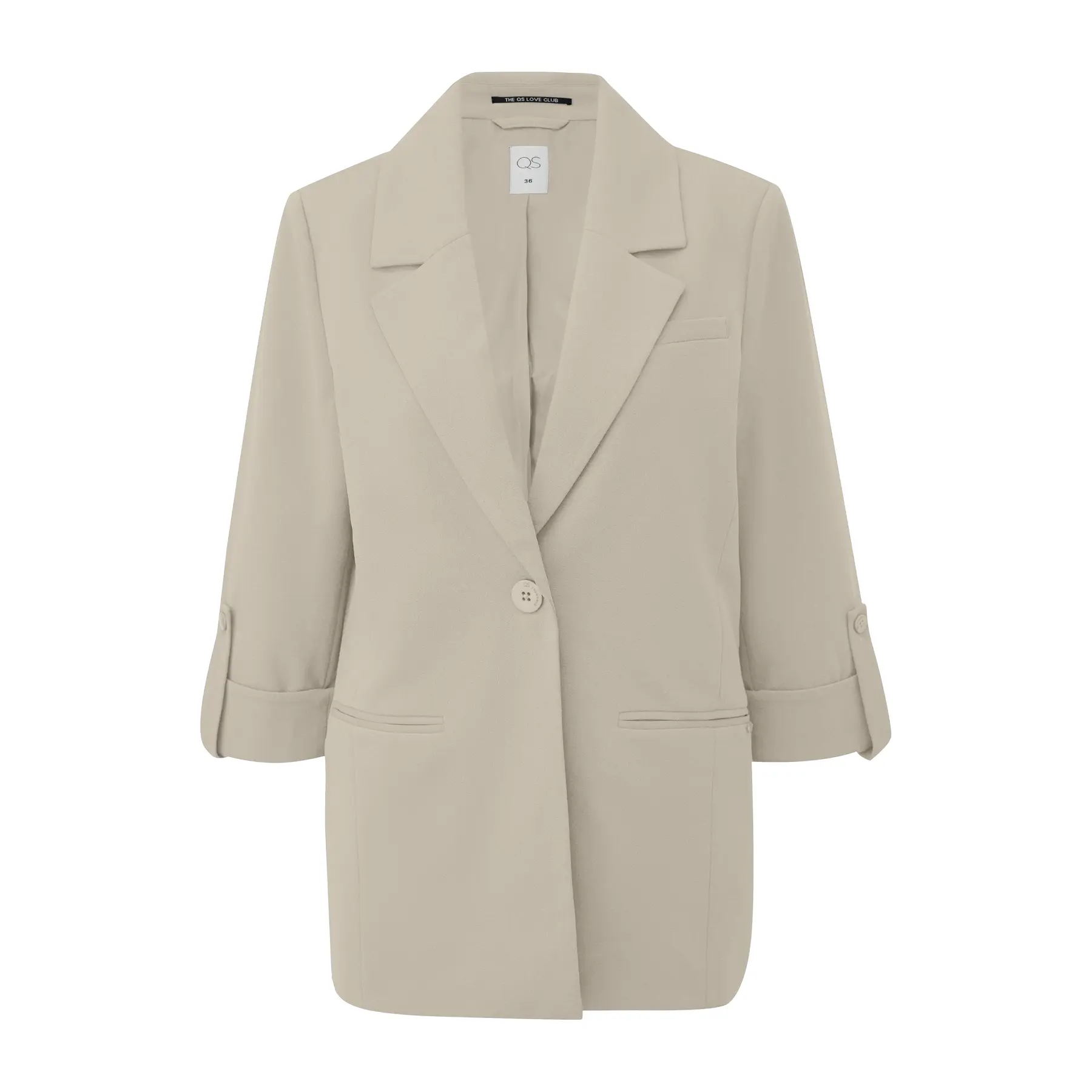 Blazer en interlock Regular Fit avec manches à revers femme QS