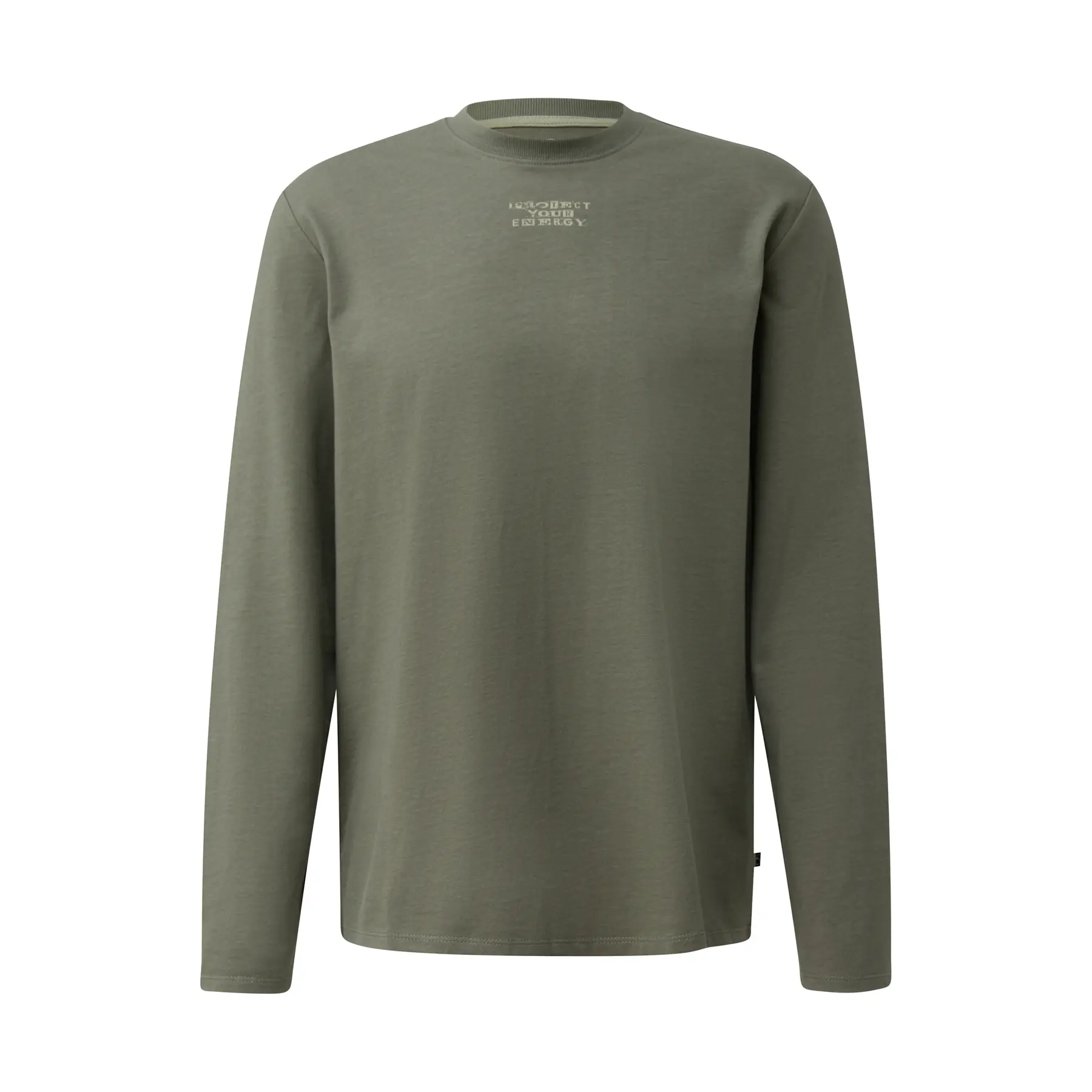 T-shirt a maniche lunghe con piccolo stampato davanti QS